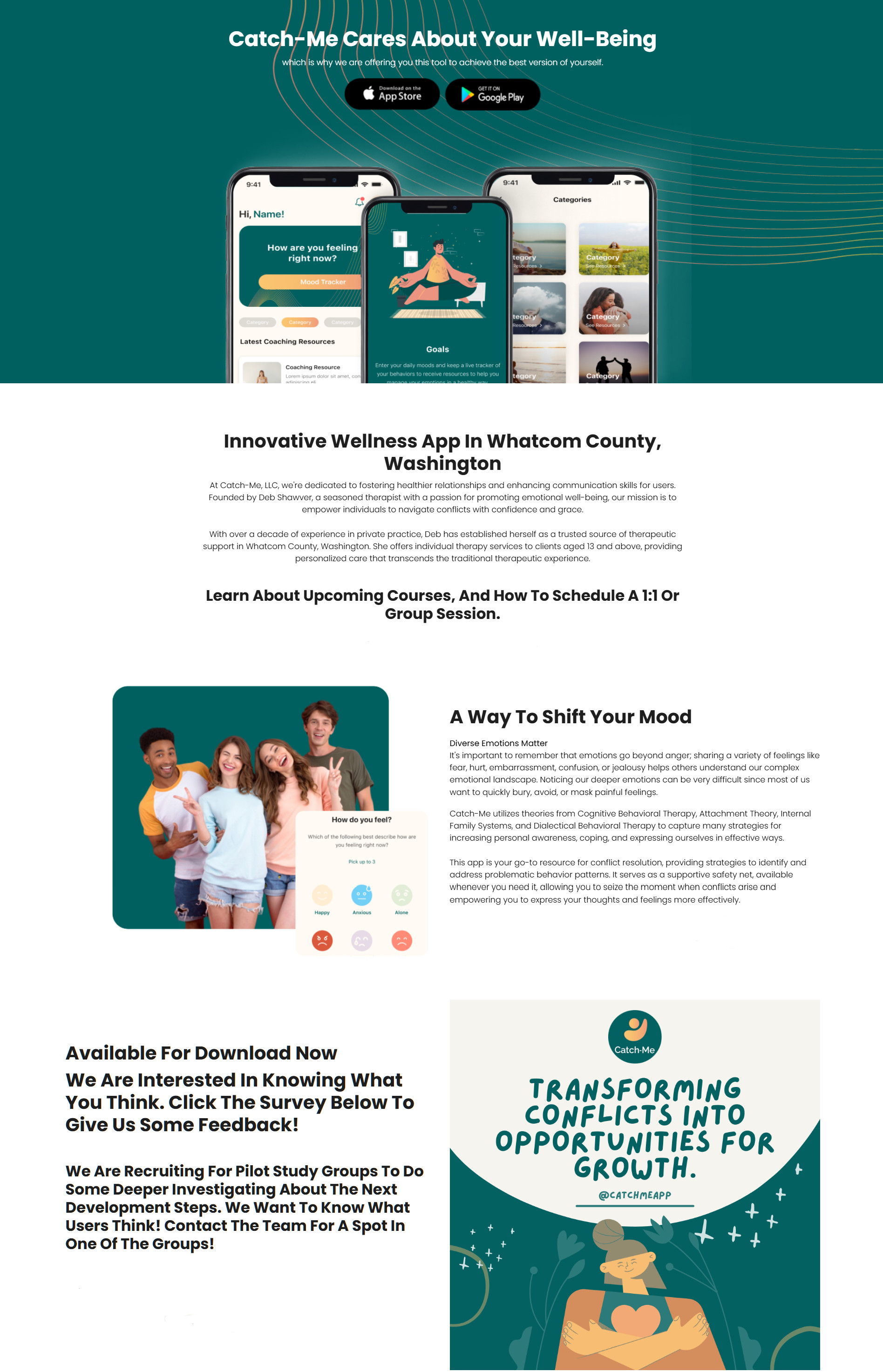 Catch-Me cares about your well-being, which is why we are offering you this tool to achieve the best vesion of yourself. Click on the image to go to the app website.